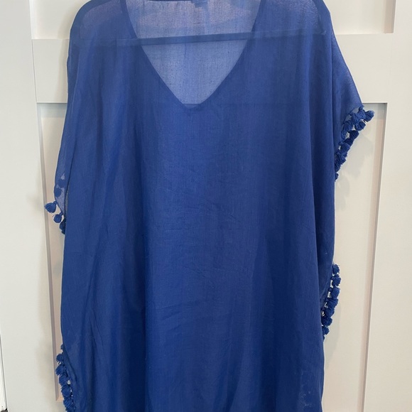 Seafolly Blue Swim Coverup with Tassel Trim - Picture 2 of 3